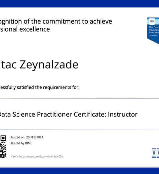 Naxçıvan Dövlət Universitetinin əməkdaşları IBM-in təlimçi sertifikatını əldə ediblər